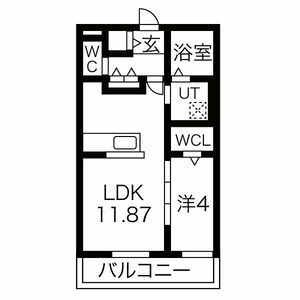 1LDK 間取り図