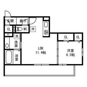 1LDK 間取り図
