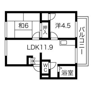 2LDK 間取り図