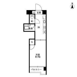 1DK 間取り図