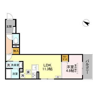 1LDK 間取り図
