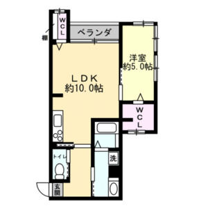 1LDK 間取り図