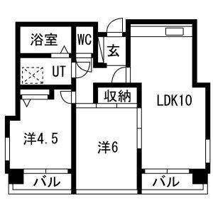 2LDK 間取り図