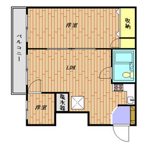 1DK 間取り図