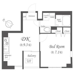 1DK 間取り図