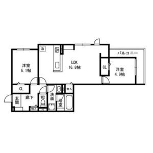 2LDK 間取り図