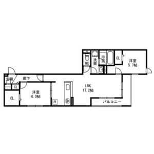 2LDK 間取り図