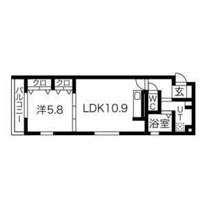 1LDK 間取り図