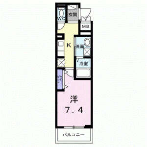 1K 間取り図