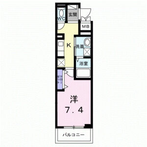 1K 間取り図