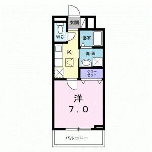 1K 間取り図