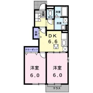 2DK 間取り図