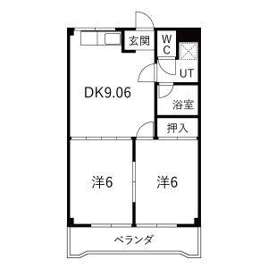 2DK 間取り図