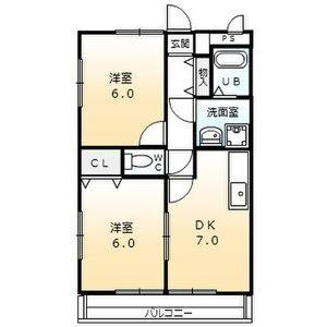 2DK 間取り図