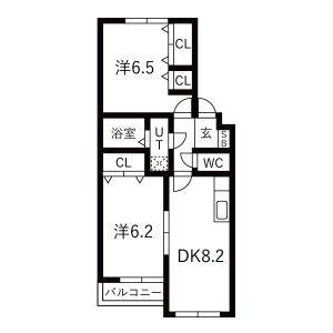 2DK 間取り図