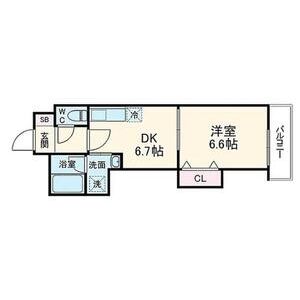 1DK 間取り図