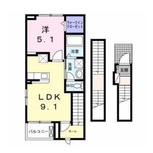 1LDK 間取り図