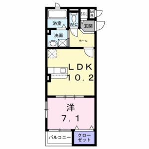 1LDK 間取り図
