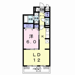 1LDK 間取り図