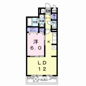 1LDK 間取り図