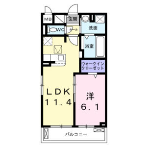 1LDK 間取り図