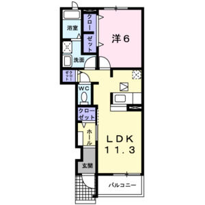 1LDK 間取り図