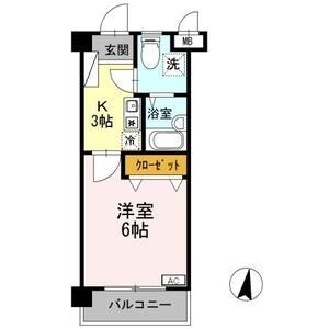 1K 間取り図