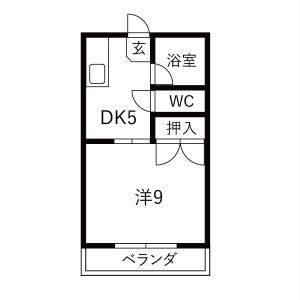 1DK 間取り図