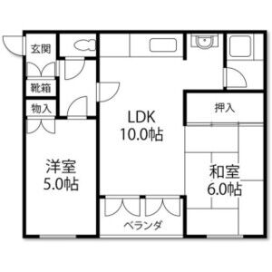 2LDK 間取り図