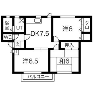 3DK 間取り図