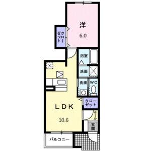 1LDK 間取り図