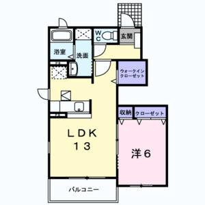 1LDK 間取り図