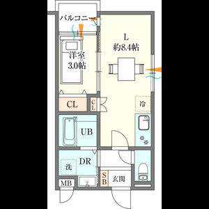 1LDK 間取り図