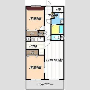 2LDK 間取り図