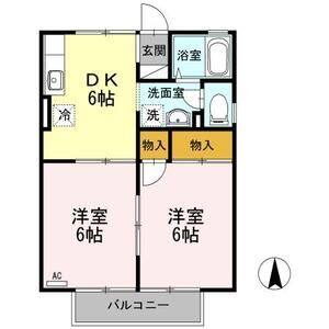 2DK 間取り図