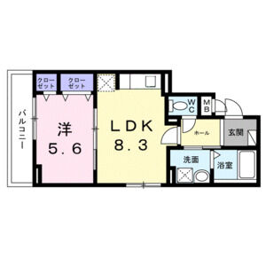 1LDK 間取り図