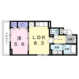 1LDK 間取り図