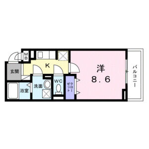 1K 間取り図