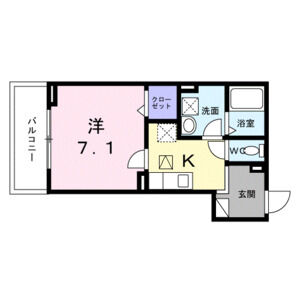 1K 間取り図