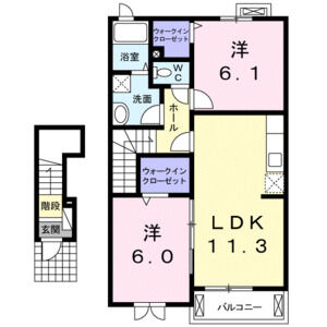 2LDK 間取り図