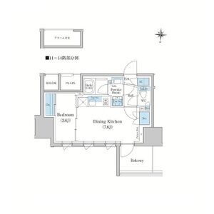 1DK 間取り図