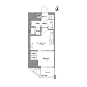 1DK 間取り図