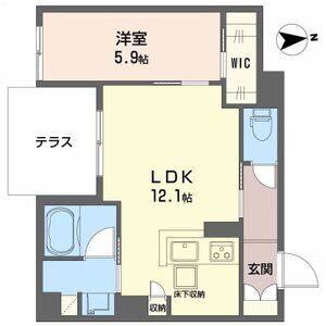 1LDK 間取り図