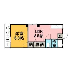 1LDK 間取り図