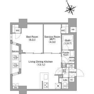 1LDK 間取り図