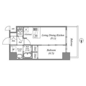 1LDK 間取り図