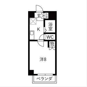 1K 間取り図