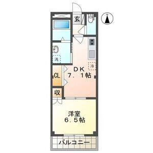 1DK 間取り図