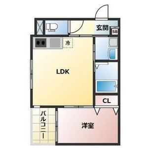 1LDK 間取り図