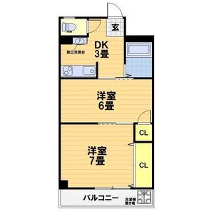 2DK 間取り図